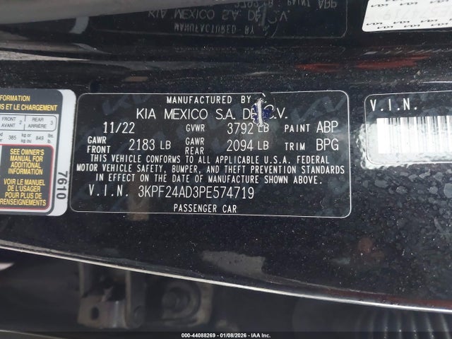 3KPF24AD3PE574719 KIA Forte Lxs