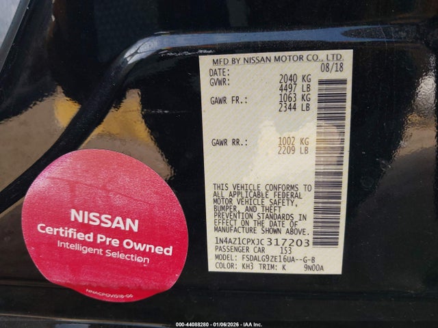 1N4AZ1CPXJC317203 Nissan Leaf Sl