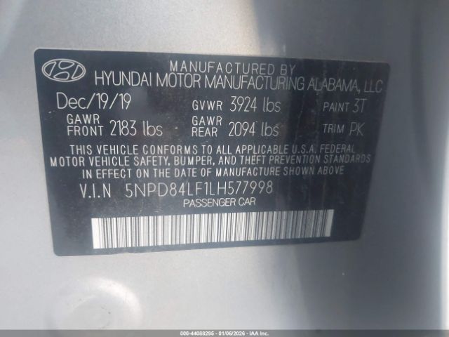 2020 HYUNDAI ELANTRA 5NPD84LF1LH577998 Photo 8