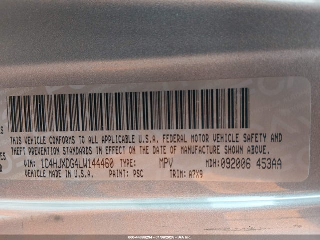 2020 JEEP WRANGLER UNLIMITED 1C4HJXDG4LW144460 Photo 8