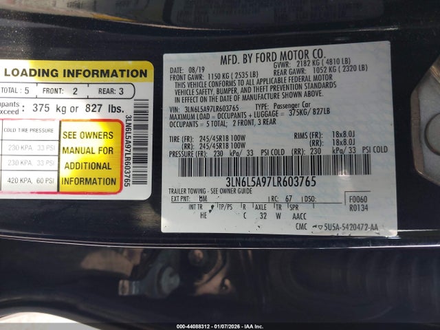 2020 LINCOLN MKZ 3LN6L5A97LR603765 Photo 8