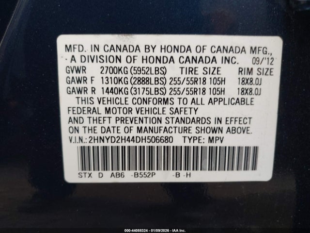 2013 ACURA MDX 2HNYD2H44DH506680 Photo 8