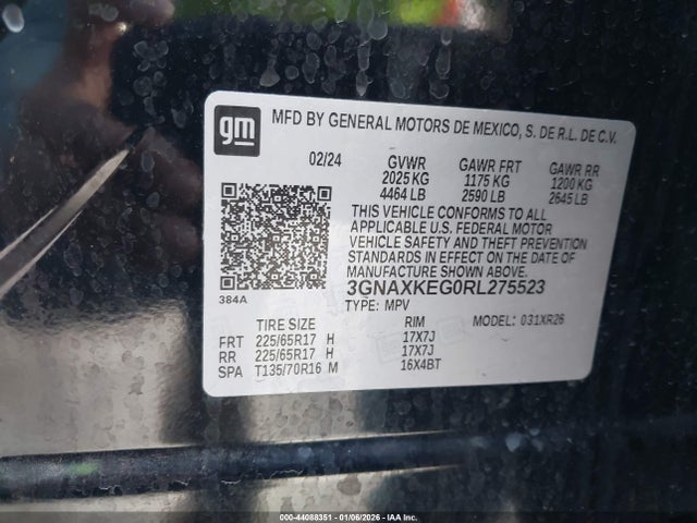3GNAXKEG0RL275523 Chevrolet Equinox Fwd Lt