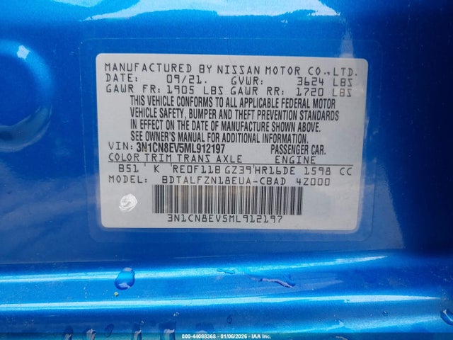 Nissan Versa Sv Xtronic Cvt 2021 3N1CN8EV5ML912197 Image 9