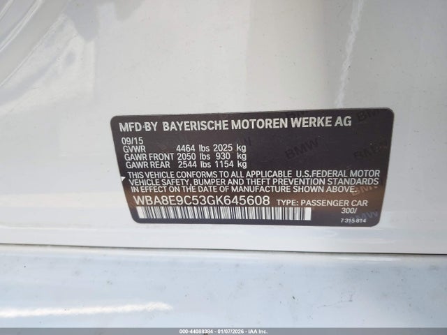 WBA8E9C53GK645608 BMW 328I