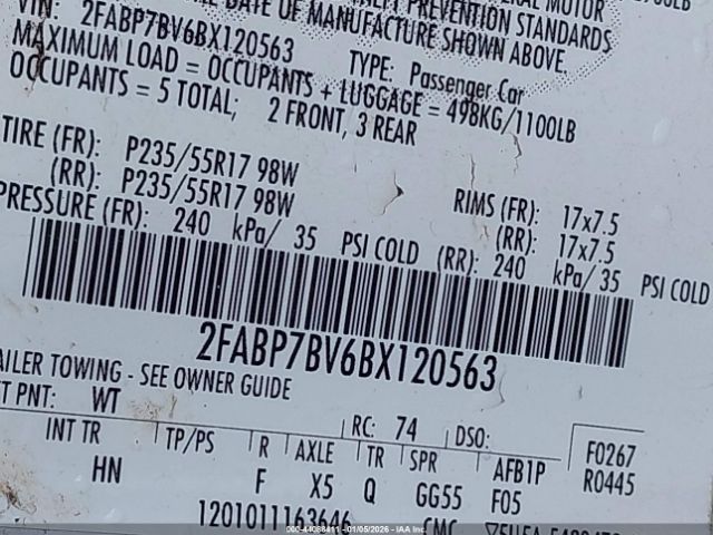 2011 FORD CROWN VICTORIA 2FABP7BV6BX120563 Photo 8