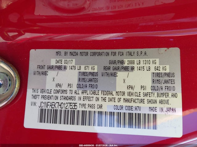 2017 FIAT 124 SPIDER JC1NFAEK7H0127535 Photo 8