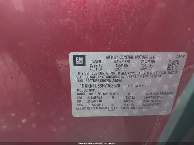 Aukcja sprzedaży 2017 Gmc Acadia Sle-2, vin: 1GKKNTLS3HZ163570, numer aukcji: 44088626