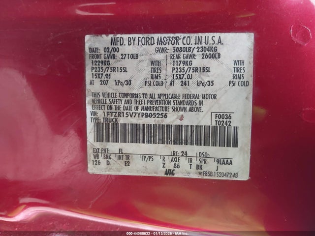 2000 FORD RANGER 1FTZR15V7YPB05256 Photo 8