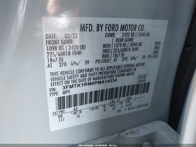 Ford Mustang Mach-e Select 2023 3FMTK1RM9PMA14534 Image 9