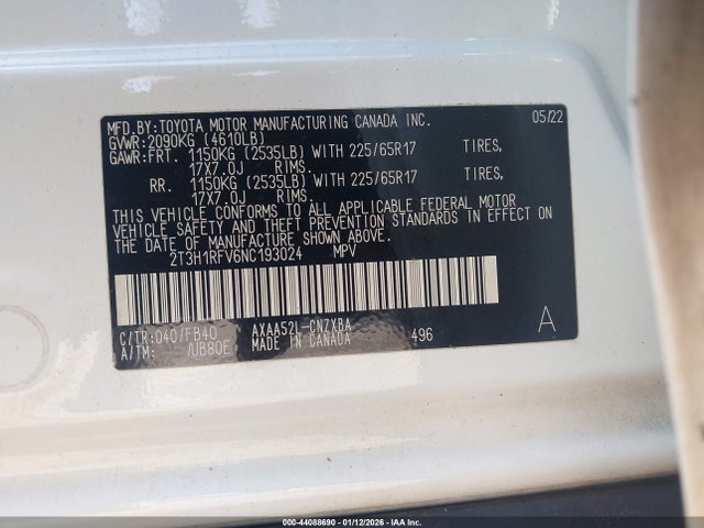 Toyota RAV4 LE 2022 2T3H1RFV6NC193024 Image 9