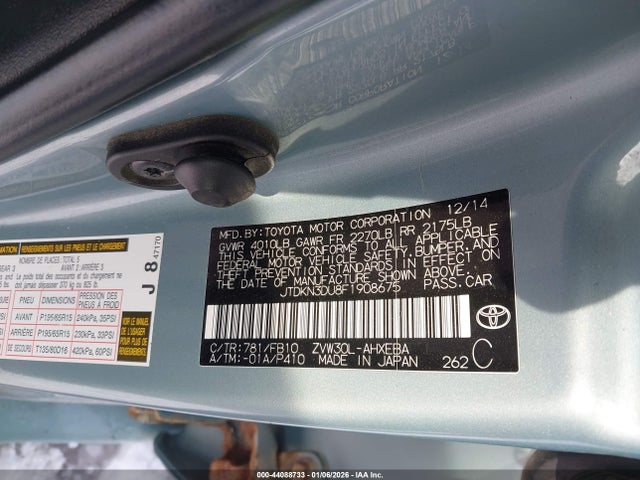 Toyota Prius Two 2015 JTDKN3DU8F1908675 Image 9