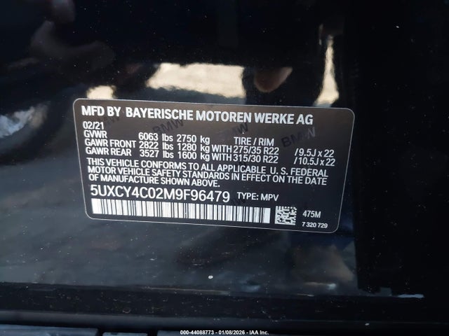 5UXCY4C02M9F96479 BMW X6 Sdrive40i