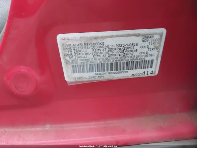 2003 MITSUBISHI OUTLANDER JA4LX41G83U058599 Photo 8