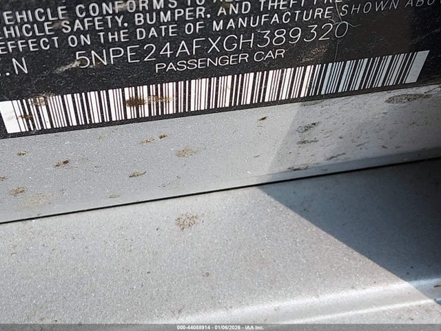 5NPE24AFXGH389320 Hyundai Sonata