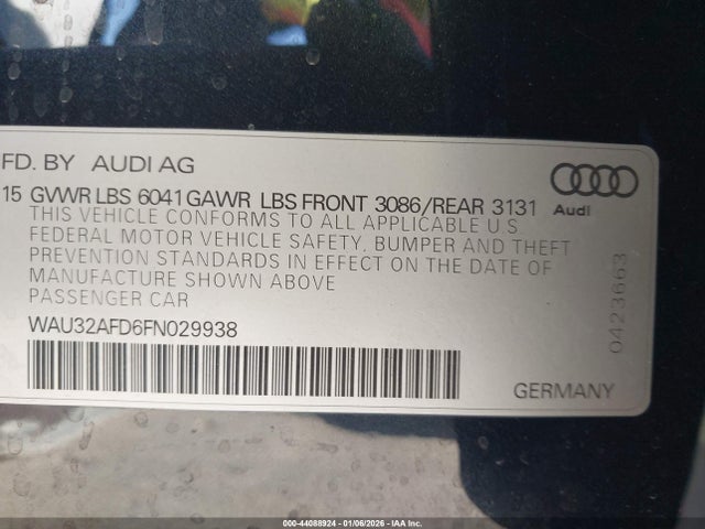 2015 AUDI A8 L WAU32AFD6FN029938 Photo 8