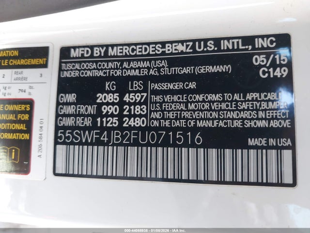 Mercedes-Benz C 300 2015 55SWF4JB2FU071516 Image 9