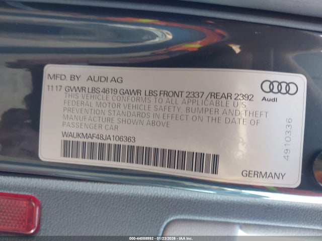 2018 AUDI A4 WAUKMAF48JA106363 Photo 8