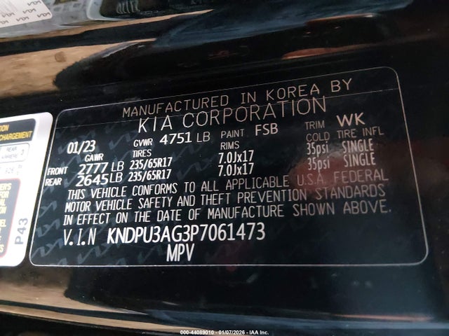 KNDPU3AG3P7061473 KIA Sportage Hybrid Lx