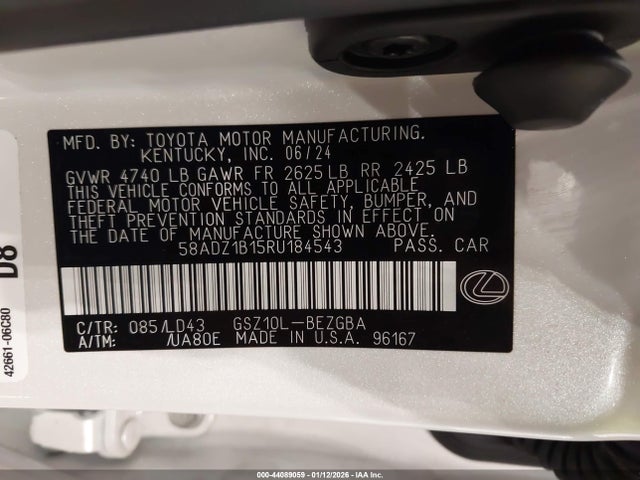 58ADZ1B15RU184543 Lexus ES 350