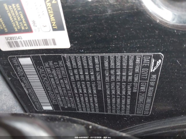 2017 JAGUAR F-PACE SADCK2BV9HA895543 Photo 8