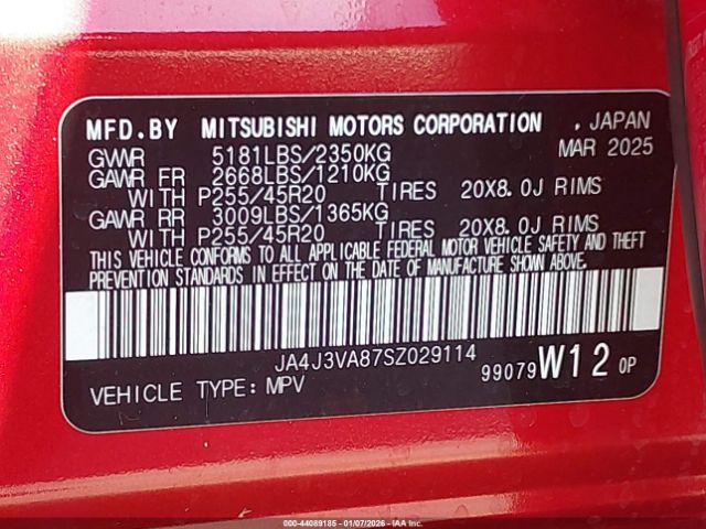 2025 MITSUBISHI OUTLANDER JA4J3VA87SZ029114 Photo 8