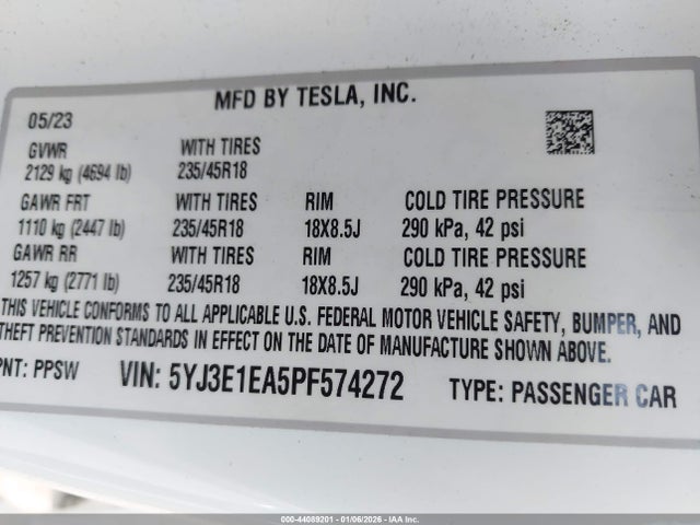2023 TESLA MODEL 3 5YJ3E1EA5PF574272 Photo 8