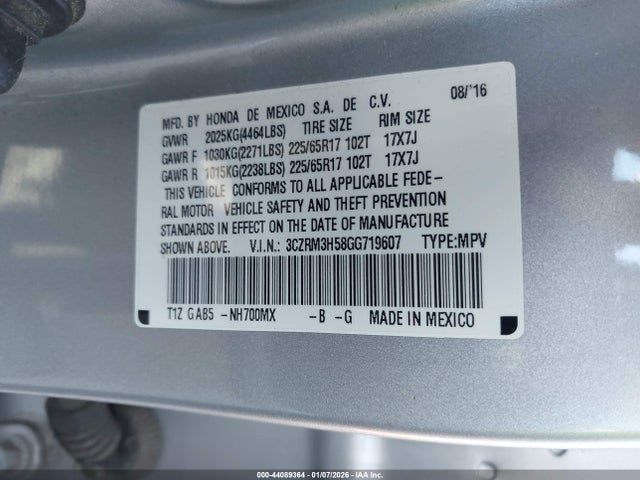 2016 HONDA CR-V 3CZRM3H58GG719607 Photo 8