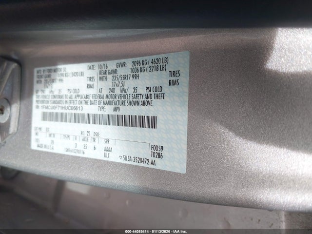 2017 FORD ESCAPE 1FMCU0F71HUC06613 Photo 8