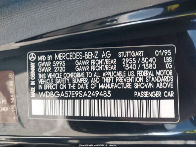 1995 MERCEDES-BENZ S WDBGA57E9SA24983 Photo 8