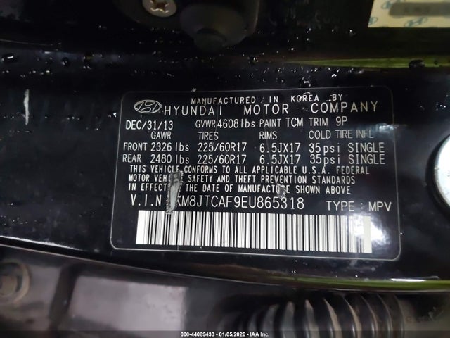 KM8JTCAF9EU865318 Hyundai TUCSON GLS