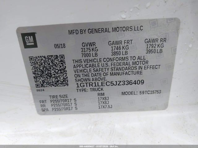GMC SIERRA 1500 2018 1GTR1LEC5JZ336409 Image 9