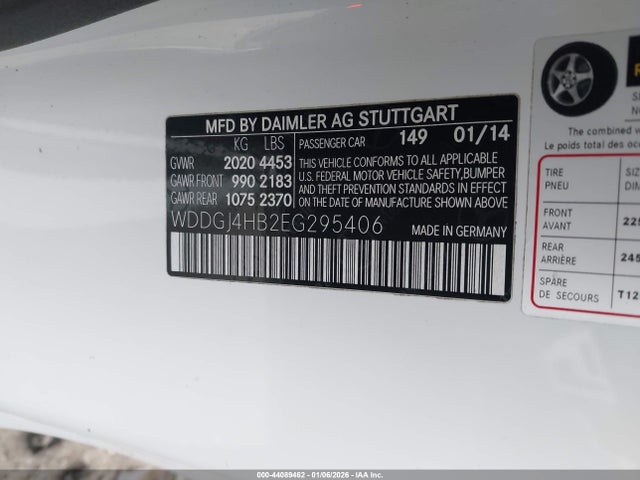 Aukcja sprzedaży 2014 Mercedes-benz C 250, vin: WDDGJ4HB2EG295406, numer aukcji: 44089462
