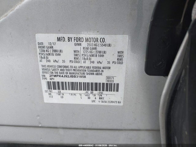 Ford EDGE SEL 2018 2FMPK4J92JBB31858 Image 9
