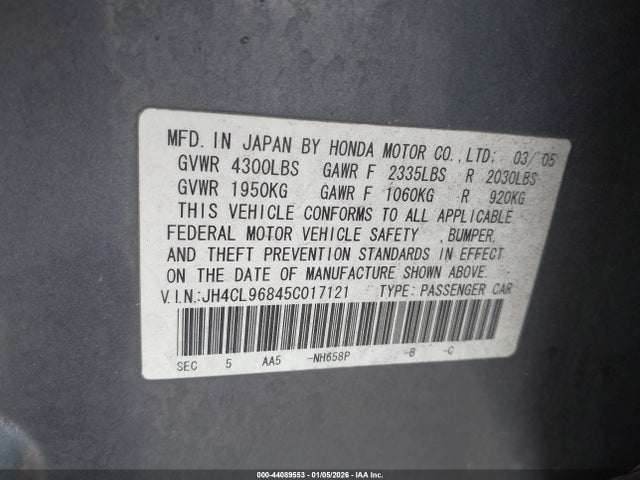 2005 ACURA TSX JH4CL96845C017121 Photo 8
