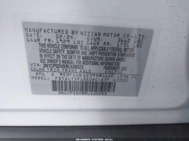 3N1CP5DV8RL530523 Nissan Kicks Sr Xtronic Cvt