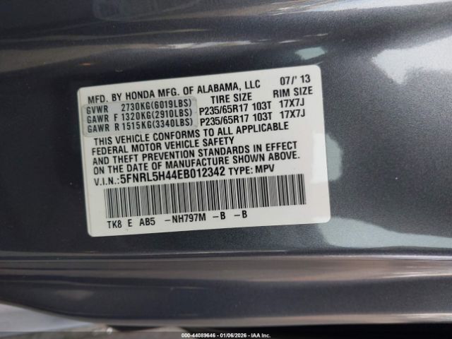 2014 HONDA ODYSSEY 5FNRL5H44EB012342 Photo 8
