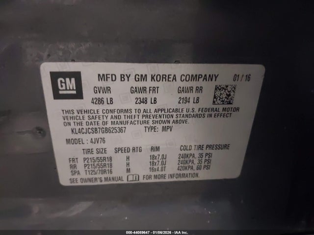 Buick Encore Leather 2016 KL4CJCSB7GB625367 Image 9