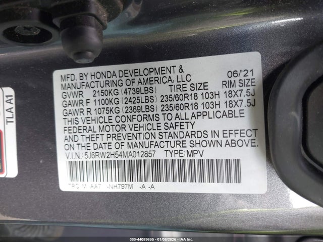 Honda Cr-v Awd Ex 2021 5J6RW2H54MA012857 Image 9