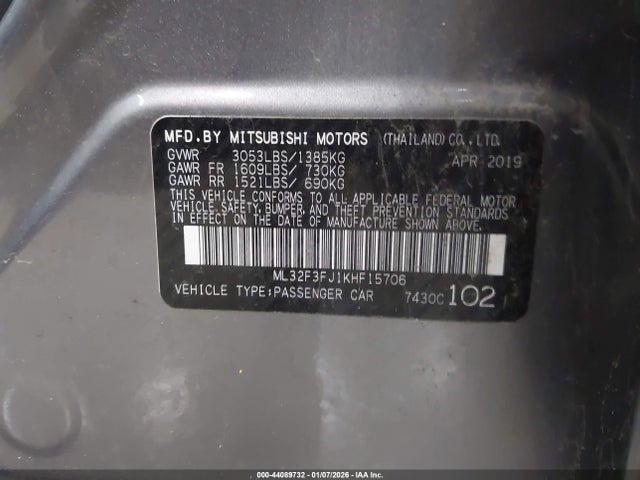 2019 MITSUBISHI MIRAGE G4 ML32F3FJ1KHF15706 Photo 8