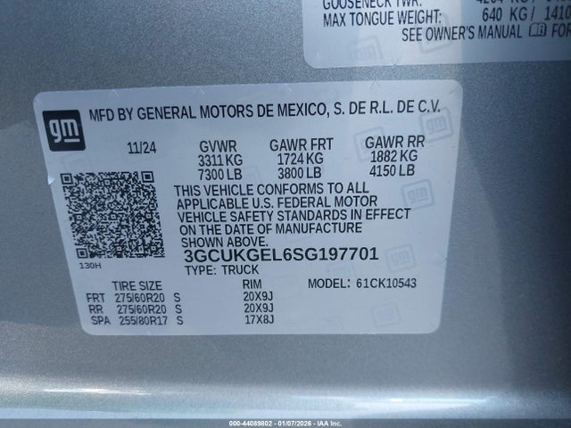 3GCUKGEL6SG197701 Chevrolet Silverado 1500 4wd Short Bed Ltz