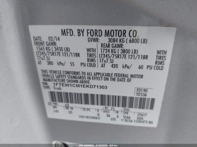Ford F-150 Xlt 2014 1FTEW1CM1EKD71303 Image 9