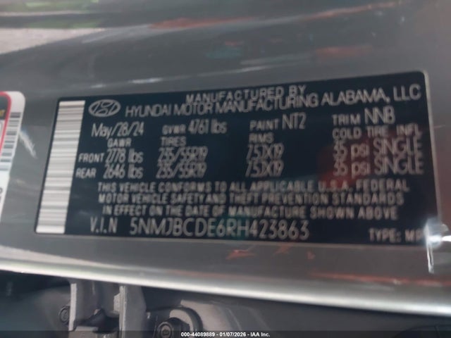 Hyundai TUCSON SEL 2024 5NMJBCDE6RH423863 Image 9
