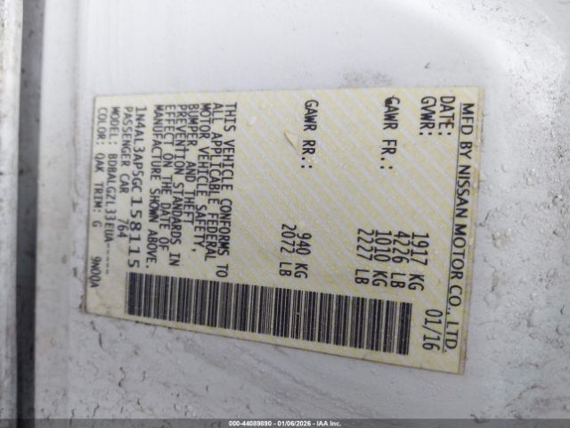 2016 NISSAN ALTIMA 1N4AL3AP5GC158115 Photo 8