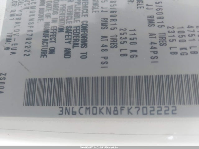 Nissan Nv200 S/sv 2015 3N6CM0KN8FK702222 Image 9