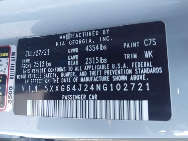 2022 KIA K5 5XXG64J24NG102721 Photo 8
