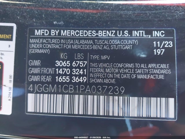4JGGM1CB1PA037239 Mercedes-Benz Eqe 350 Suv 4matic
