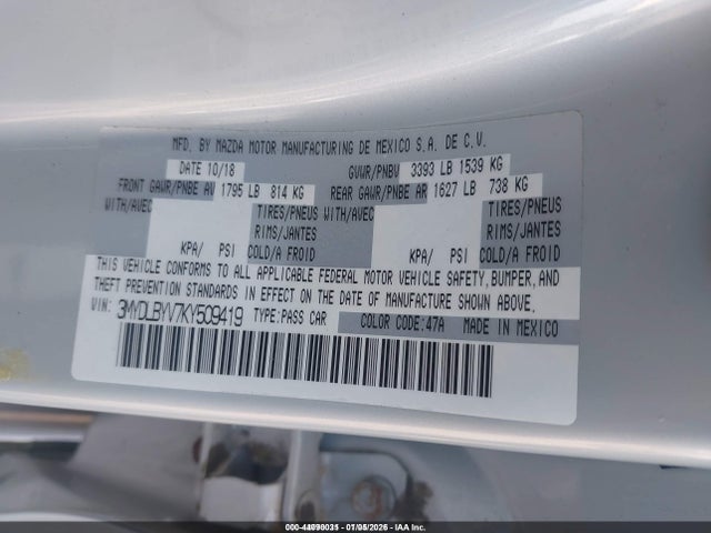 Продажа на аукционе авто 2019 Toyota Yaris Le, vin: 3MYDLBYV7KY509419, номер лота: 44090031