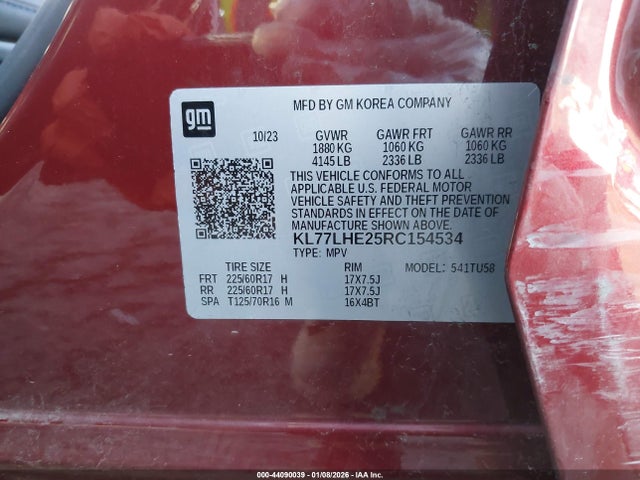 Chevrolet Trax Fwd Lt 2024 KL77LHE25RC154534 Image 9