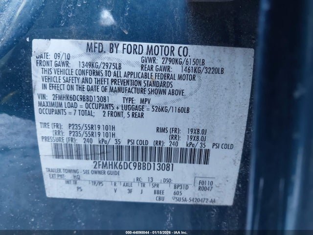 2011 FORD FLEX 2FMHK6DC9BBD13081 Photo 8